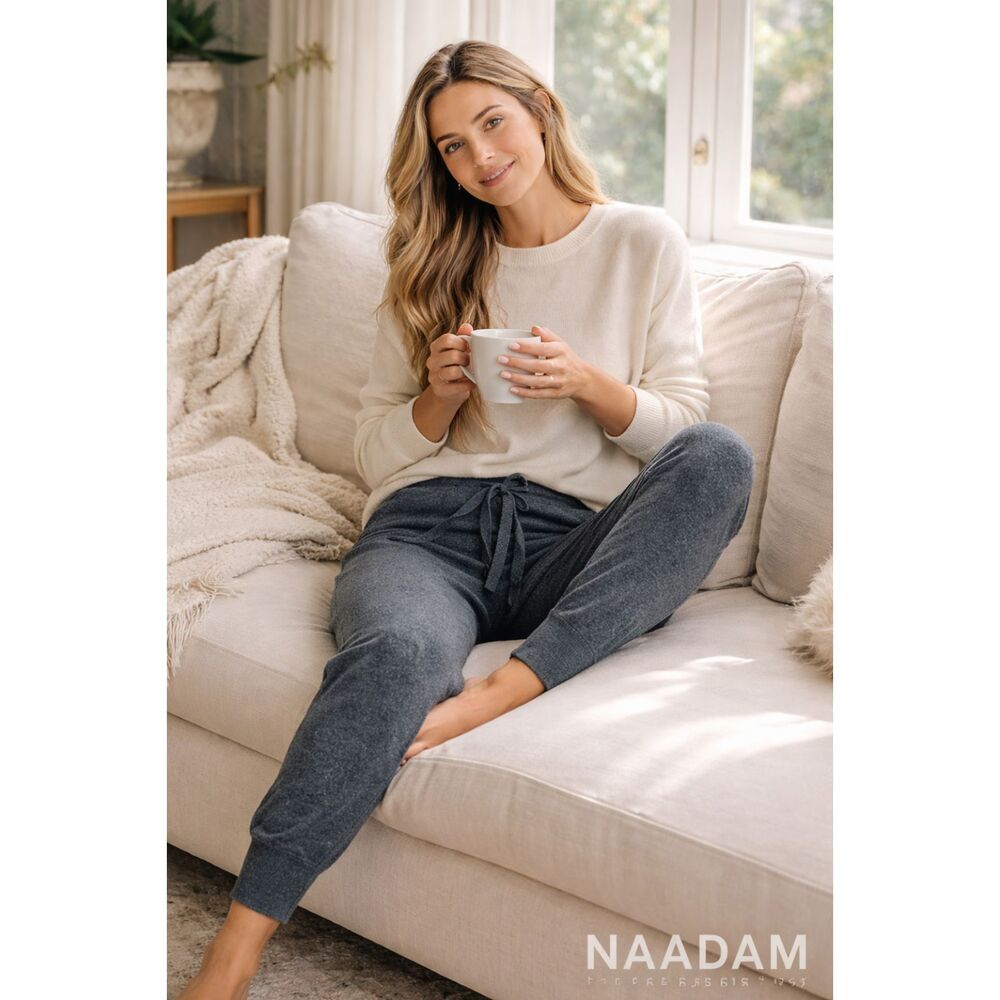 NADAAM Gray Cashmere Jogger Pants Trousers  Women's Size Medium